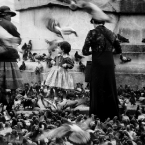 Little Girl with Pigeons - Lisbon, Portugal